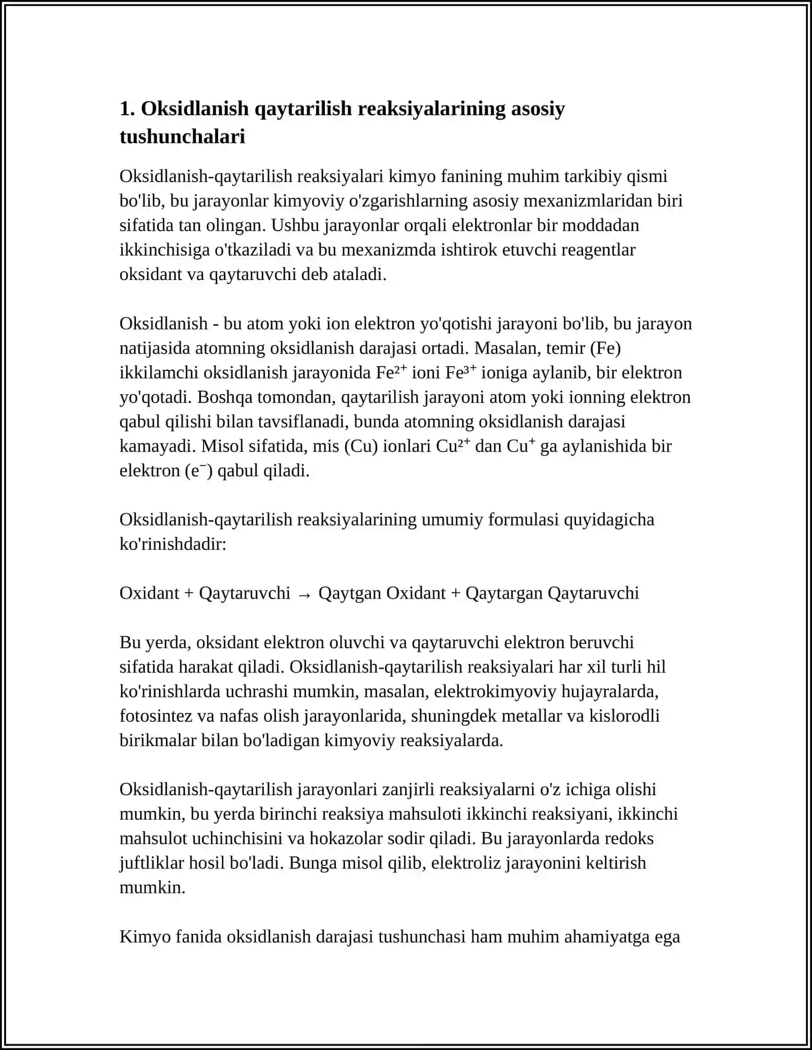 OKSIDLANISH QAYTARILISH REAKSIYALARI 3