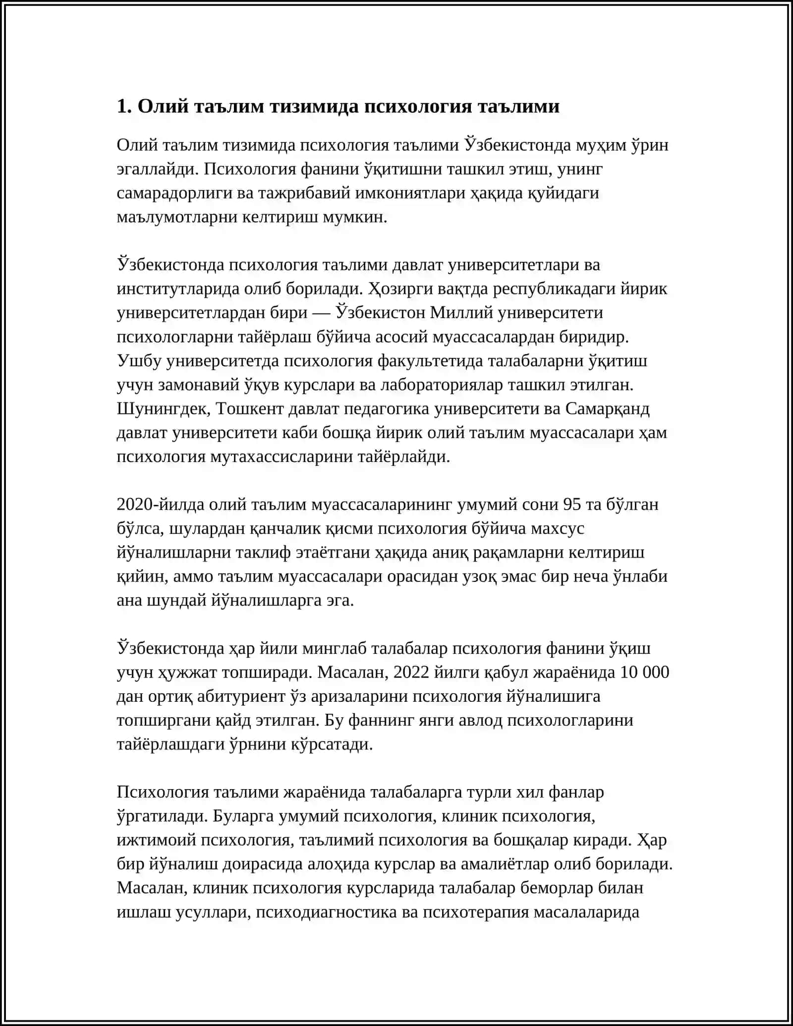 PSIXOLOG MUTAXASSISLAR TAYYORLASH MUAMMOLARI 3