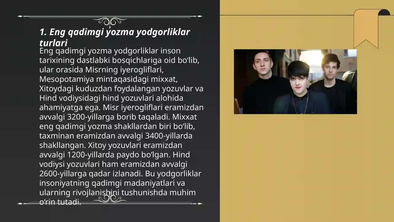 Eng qadimgi yozma yodgorliklarda talim-tarbiya masalalari 3