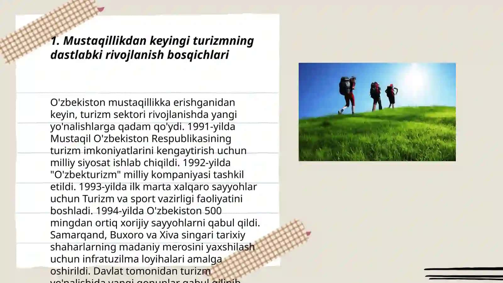 Oʻzbekistonda turizmning rivojlanish bosqichlari 3