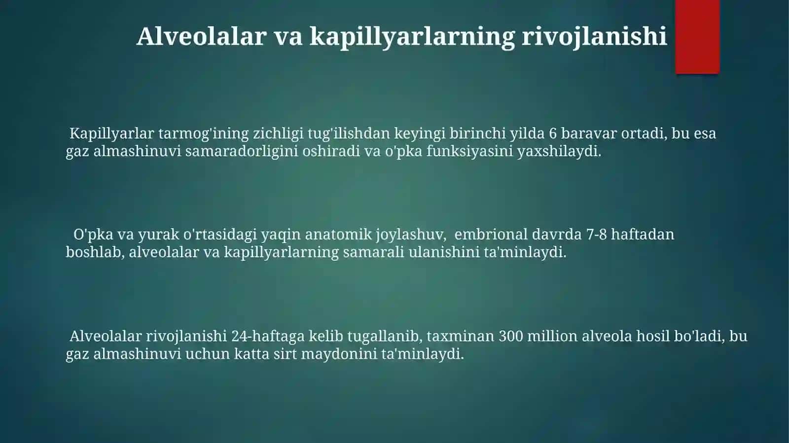 Nafas olish tizimining embrion rivojlanish anatomiyasi 3