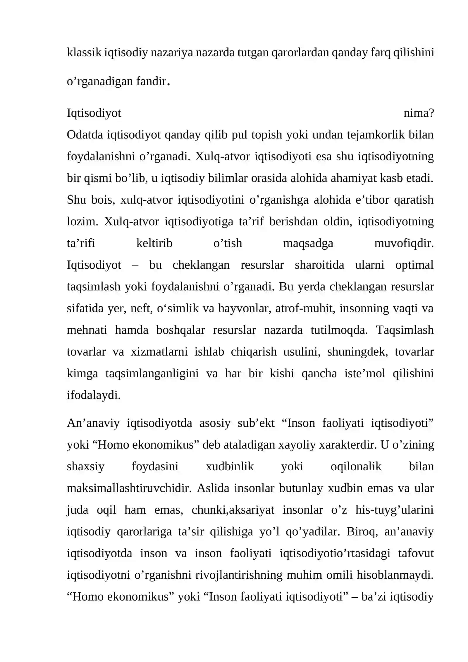 Xulq-Atvor Iqtisodiyoti va Inson Faoliyati 3