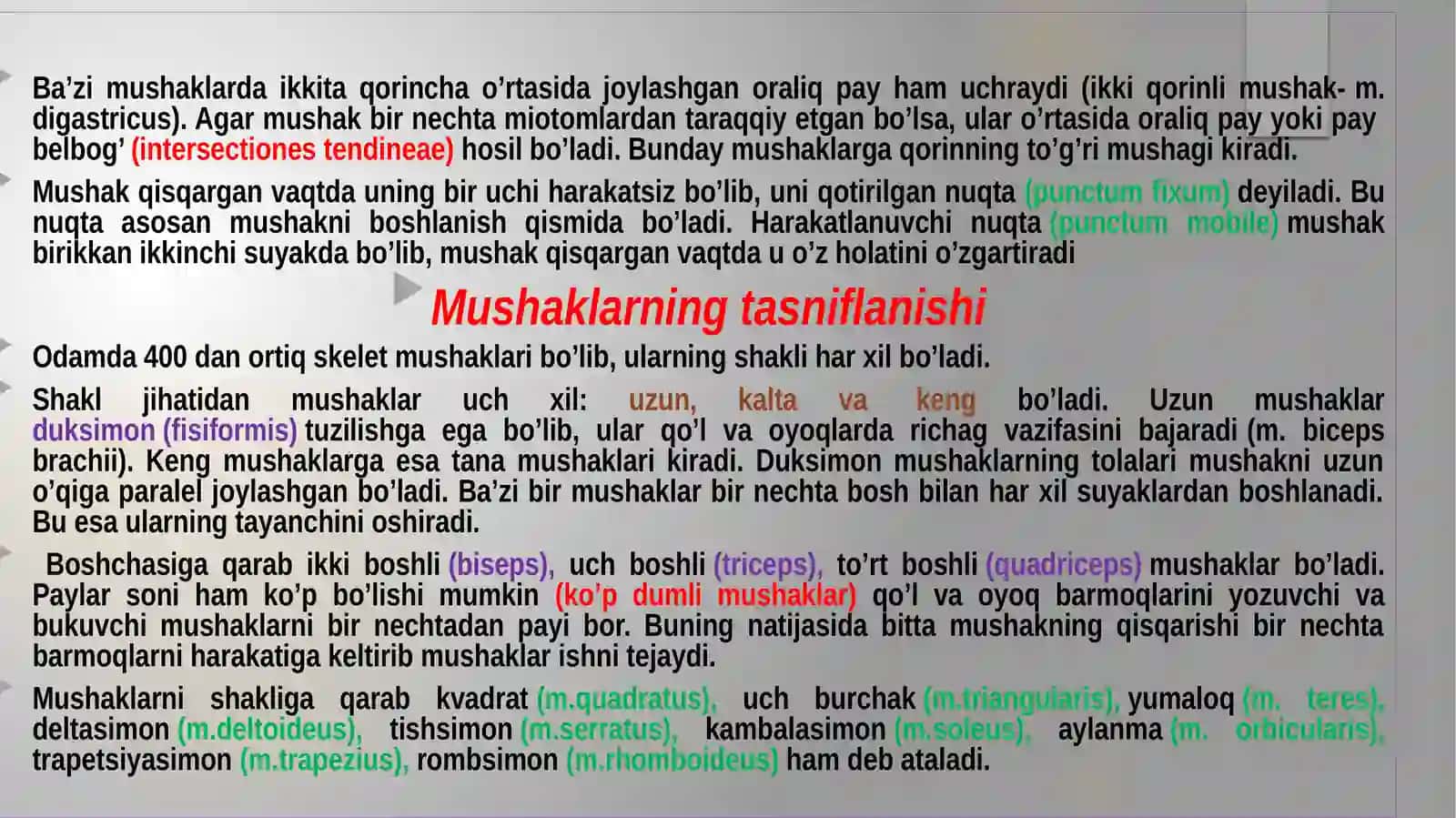 Mushaklar haqida ilm-MIOLOGIYA Umumiy ma’lumotlar 3