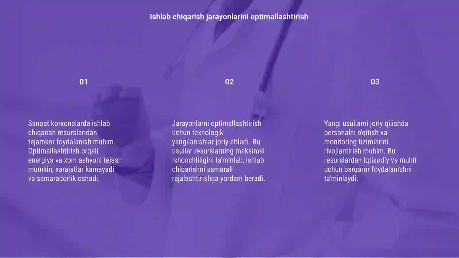 Sanoat korxonalarda ishlab chiqarish resurslar tejamkorligini taminlash yo'llari 3