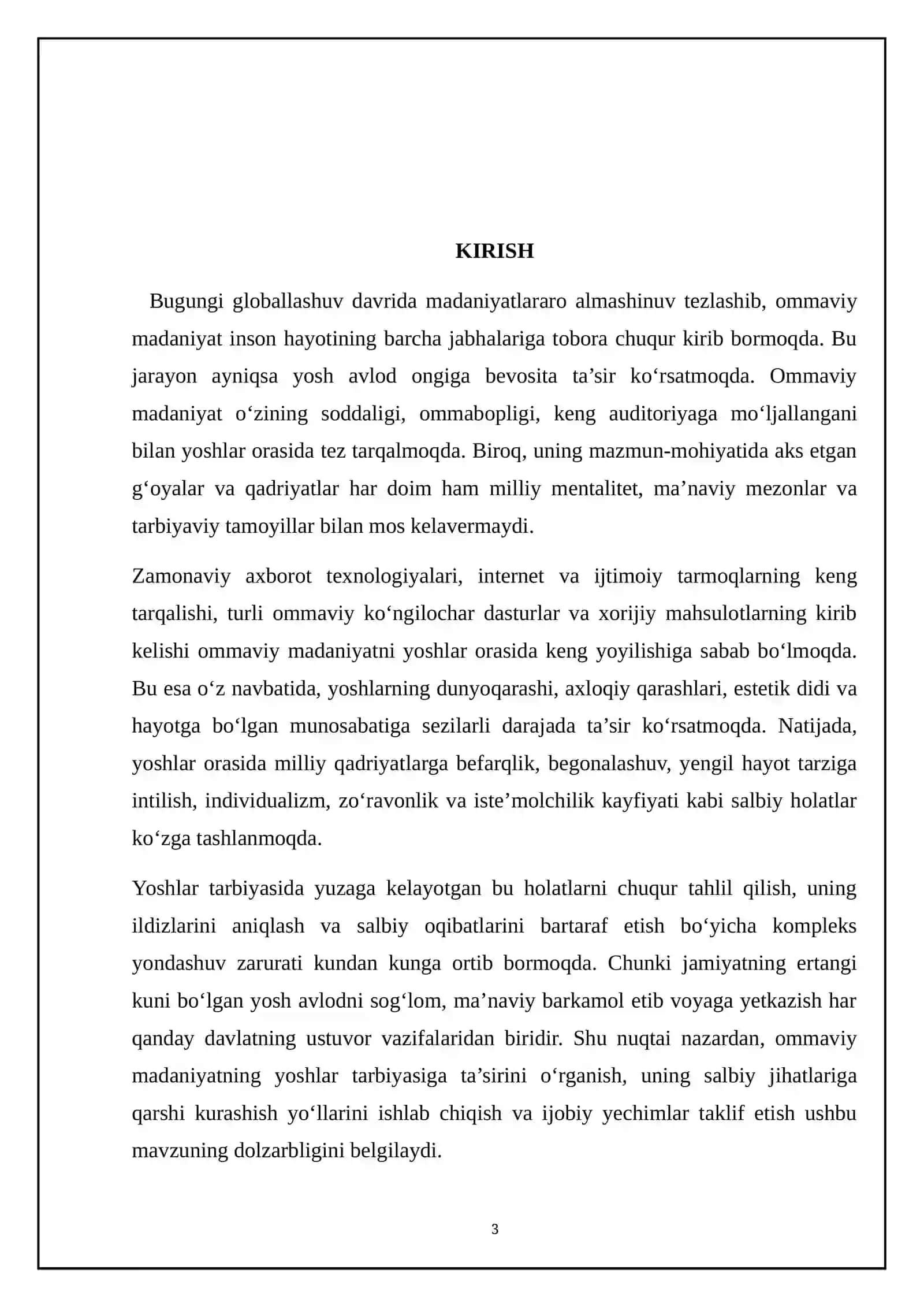Ommaviy madaniyatning yoshlar tarbiyasiga salbiy taʼsiri va uni bartaraf etish yoʼllari 3
