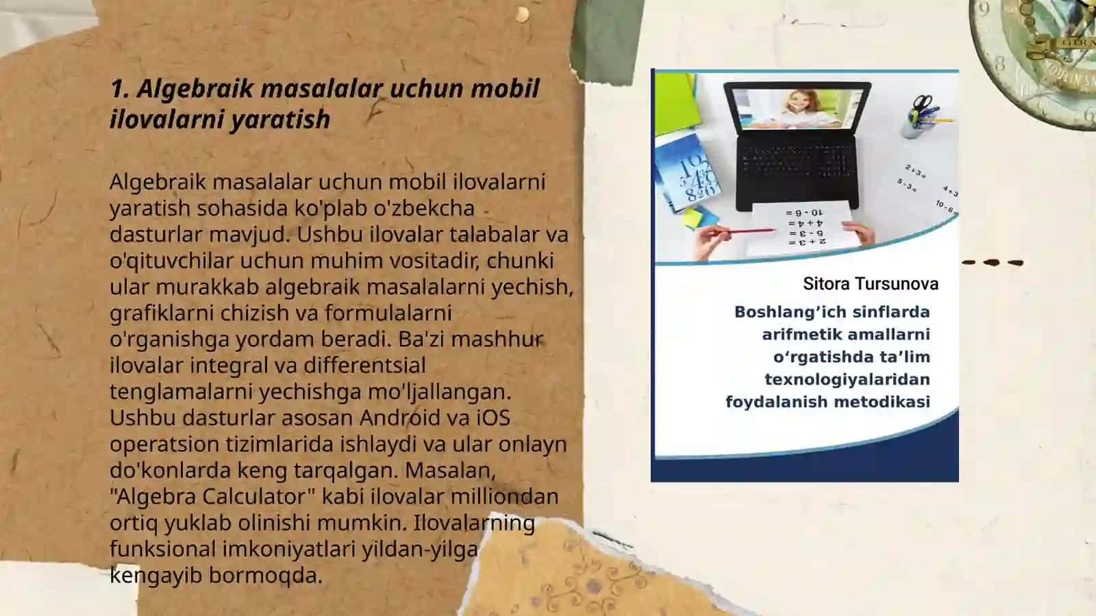 Algebraik mazmundagi masalalarni yechishni oʻrgatishda axborot texnologiyalaridan foydalanishni oʻrgatish 3