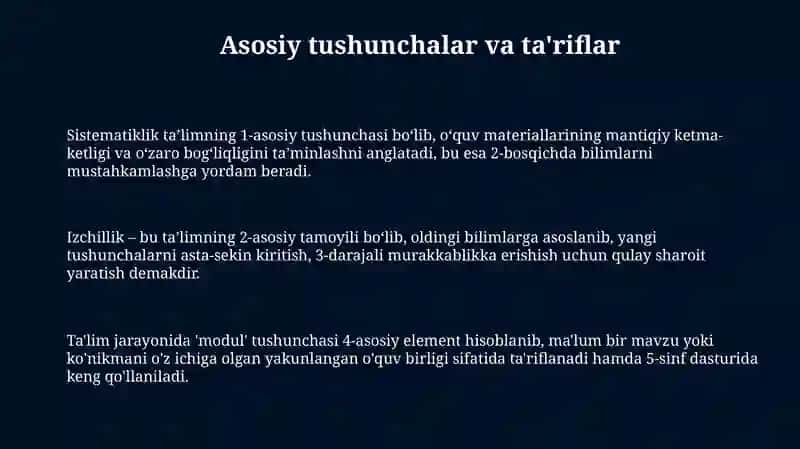 Sistematiklik va Izchillik 3