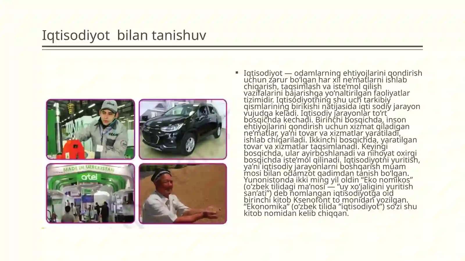IQTISODIYOT BILAN TANISHUV. CHEKLANGANLIK MUAMMOSI. TANLOV VA UNING MUQOBIL QIYMATI 3