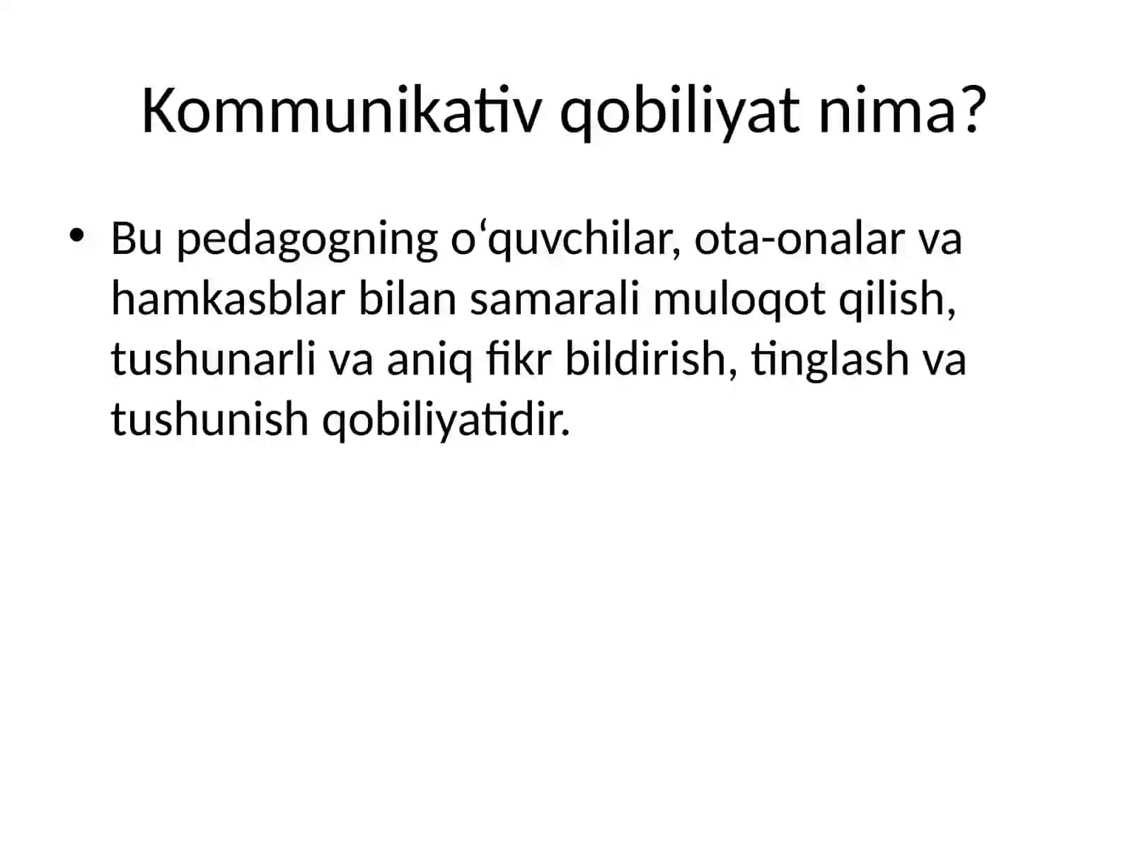 Pedagogning kommunikativ, pedagogik tasavvur va diqqatni taqsimlay olish qobiliyati 3