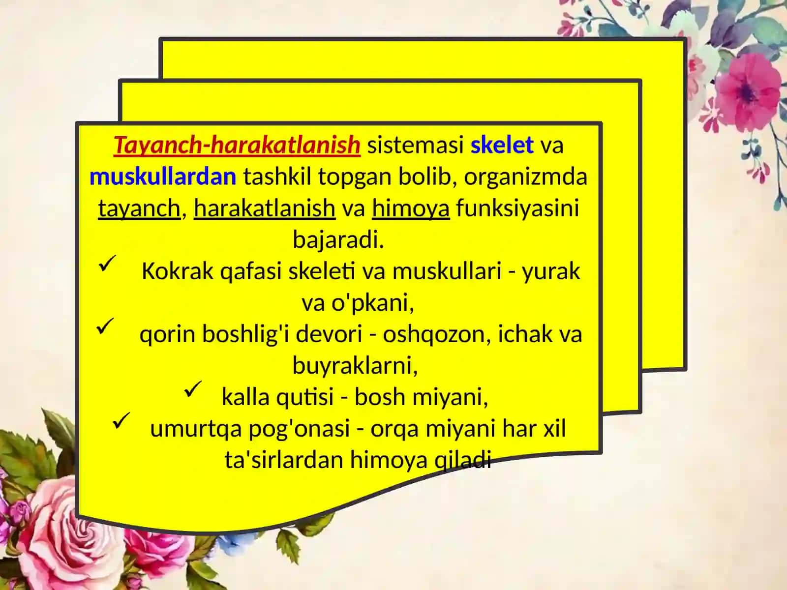 9-§. Tayanch-harakatlanish sistemasining tuzilishi, funksiyasi va ahamiyati 3