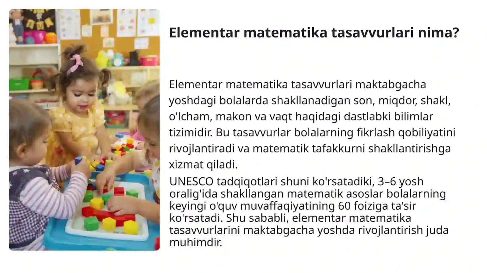 Davlat talabiga asosida elementar matematika tasavvurlarni rivojlantirish 3