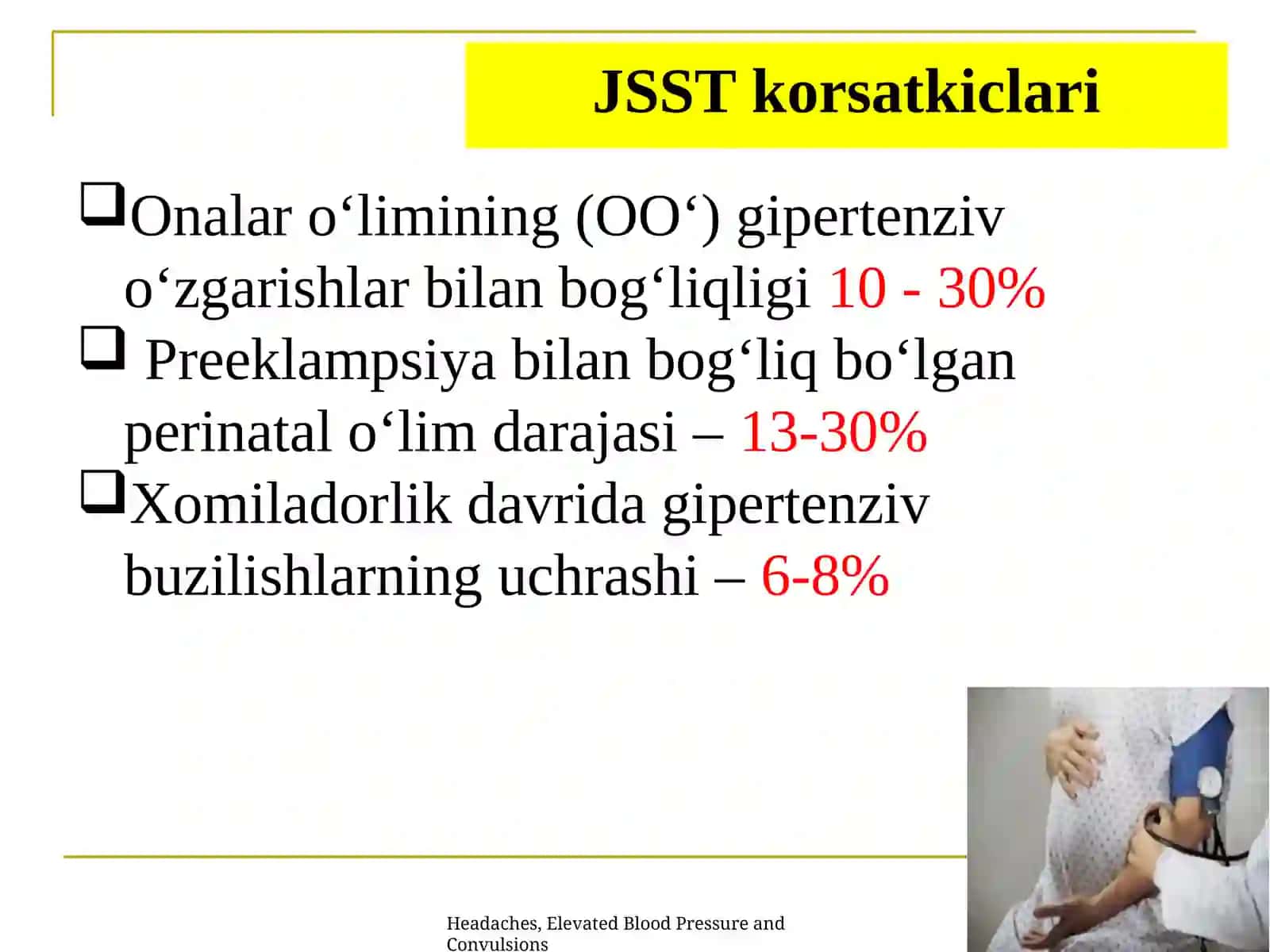 Homiladorlik davridagi gipertenziv buzilishlar. UASH taktikasi 3
