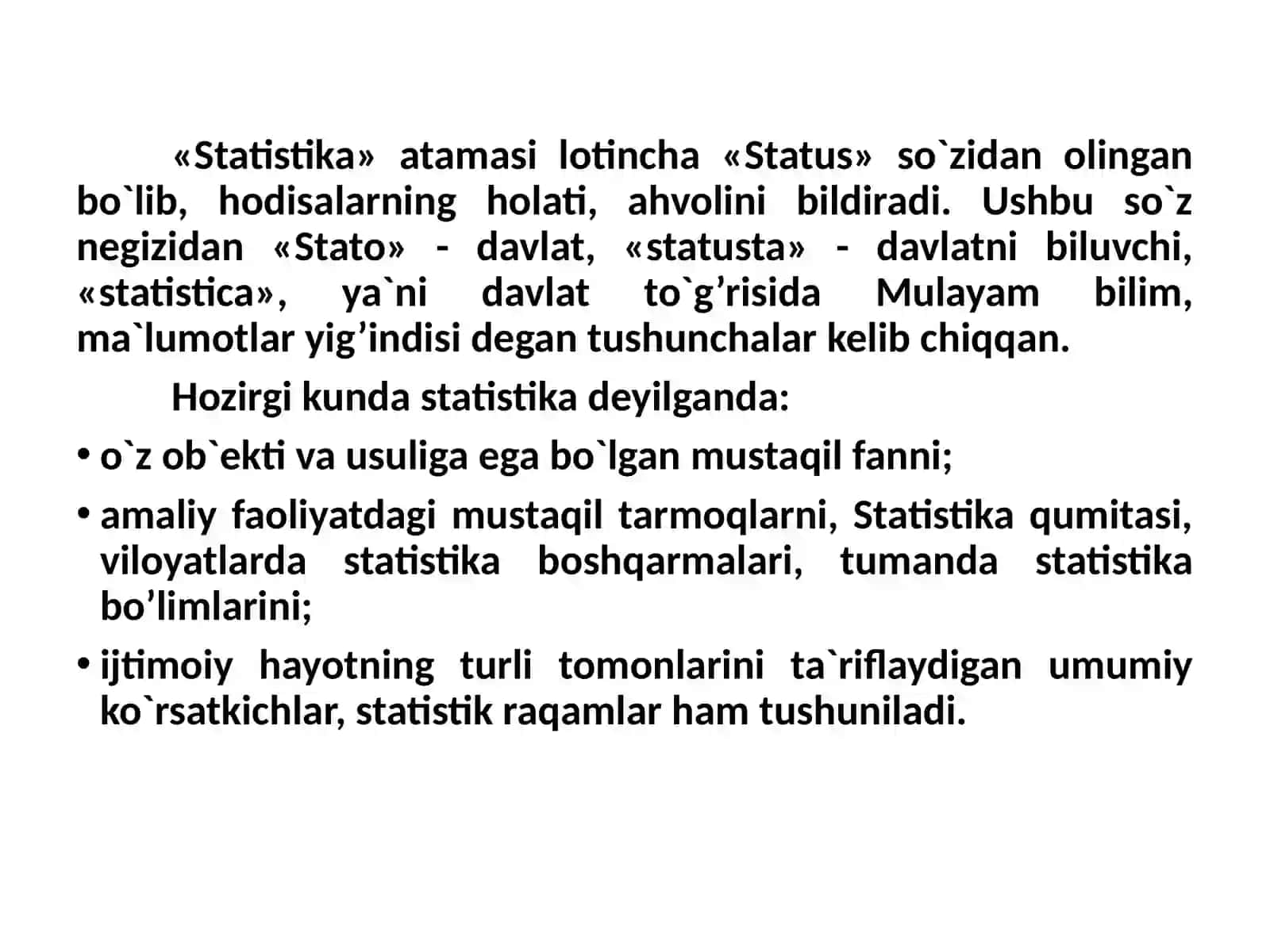 Statistika Fanining Predmeti va Metodlari 3