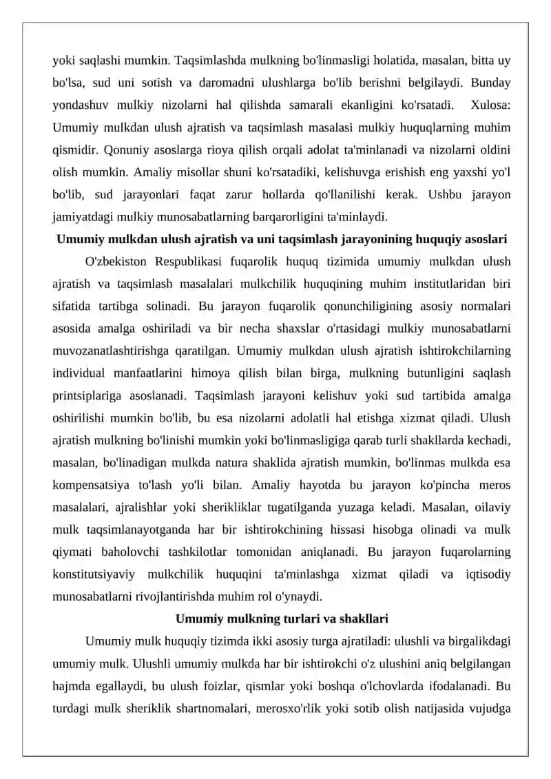 Umumiy mulkdan ulush ajratish va uni taqsimlash 3
