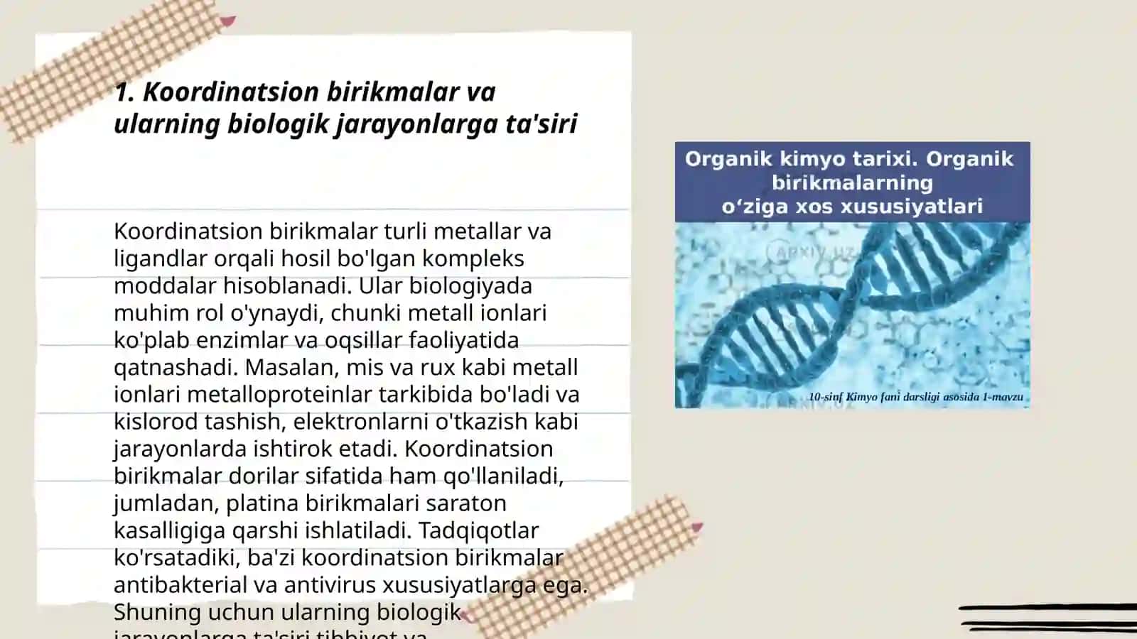 Koordinatsion birikmalarning biologik jarayonlardagi roli 3