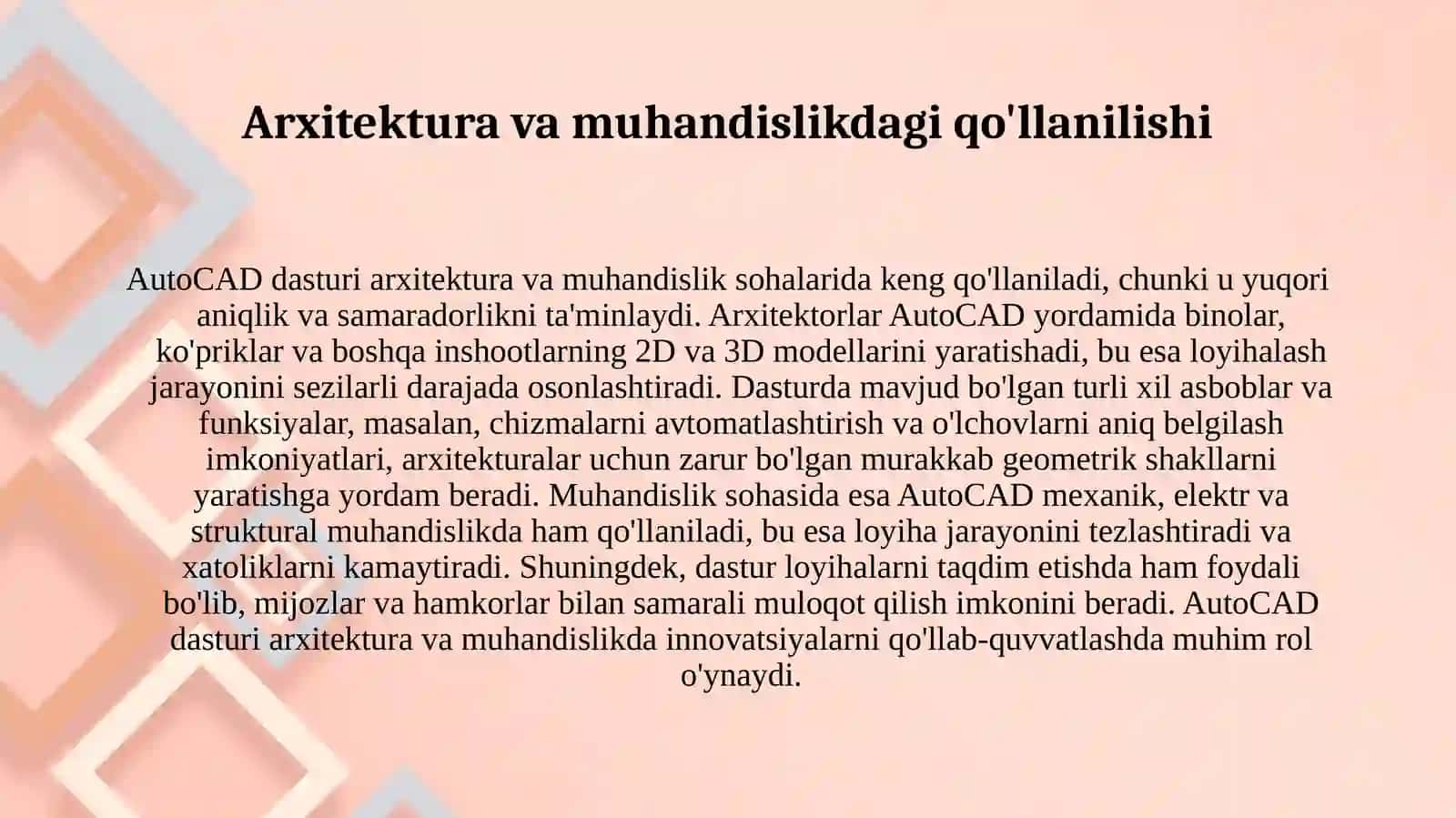 Autocad dasturi haqida 3