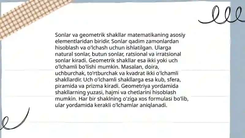 Sonlar va geometrik shakllar 3