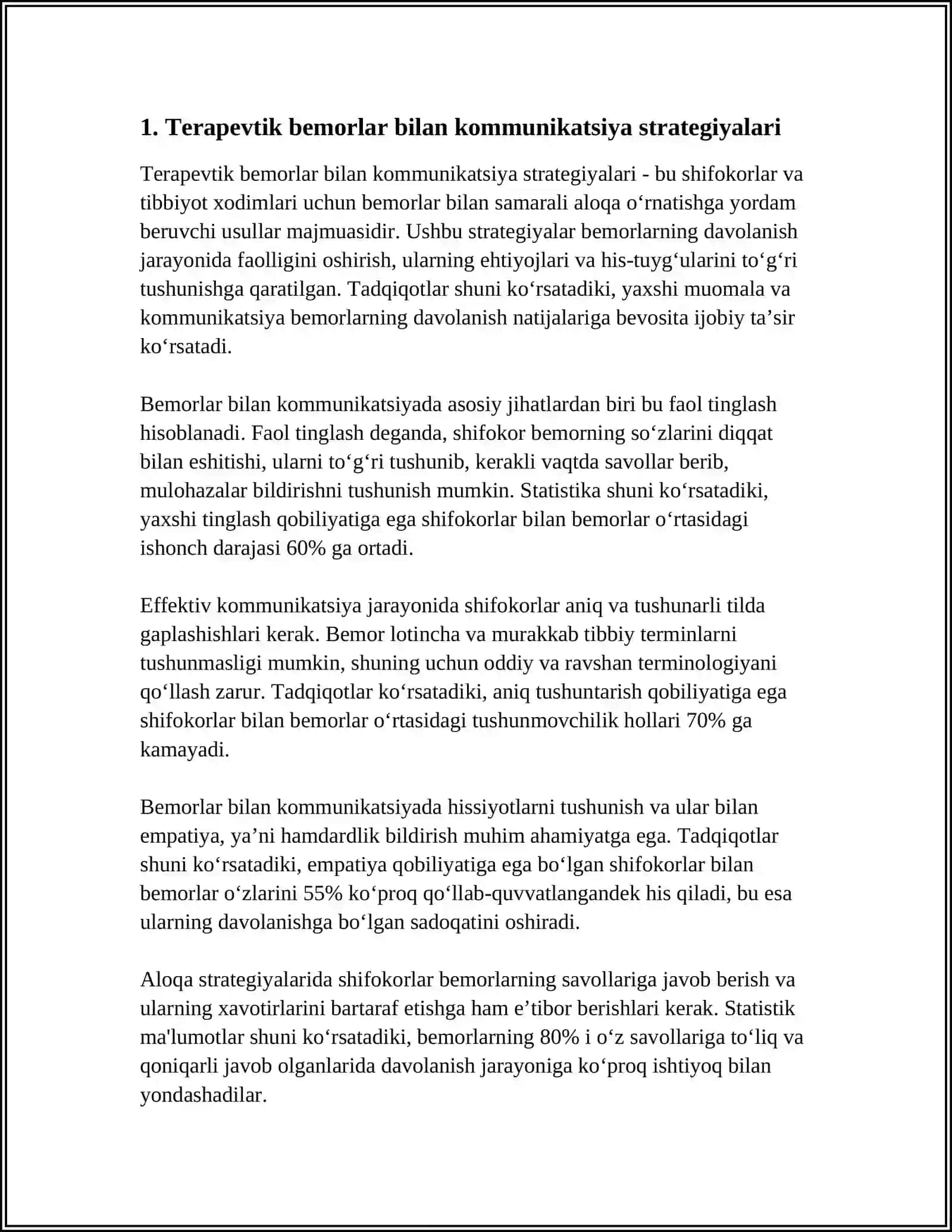 TERAPEVTIK BEMORLAR BILAN MUNOSABOTDA BOʻLISH PSIXOLOGIYSI 3