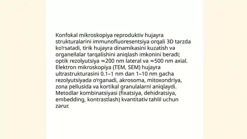 Zoologiyada zamonaviy tadqiqot metodlari. Hayvonlarning ko'payishi va rivojlanishi 3