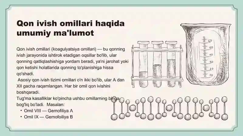 Qon ivish omillarining tug‘ma kasalliklari 3