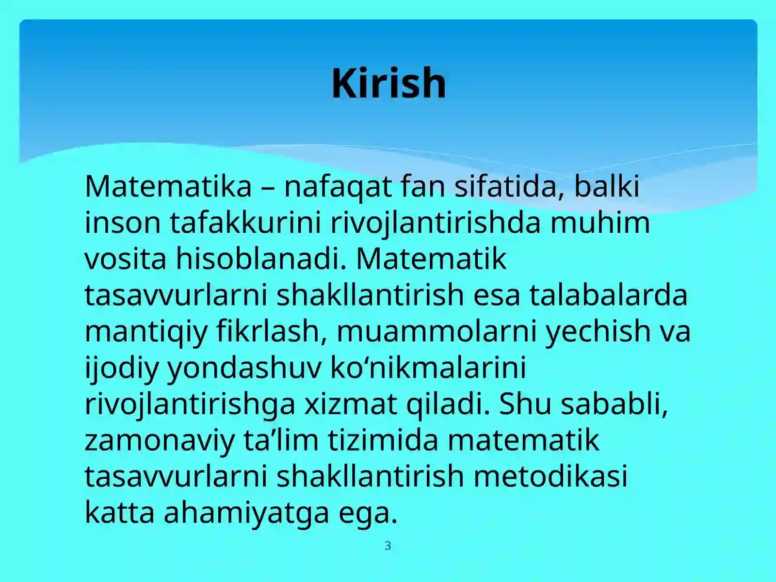 O'zbekistonda , Chet mamlakatlarda matematik tasavvurlarni shakillantirish metodikasi asoslarining rivojlanishi 3