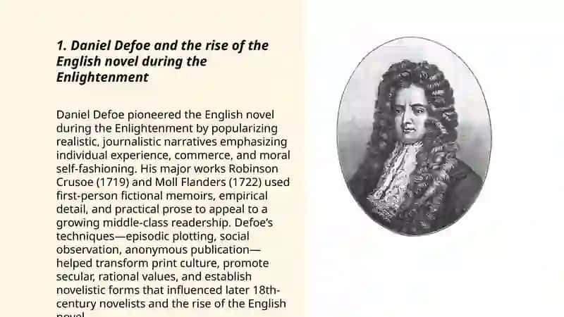 Daniel Defoe and Enlightenment Literature 3