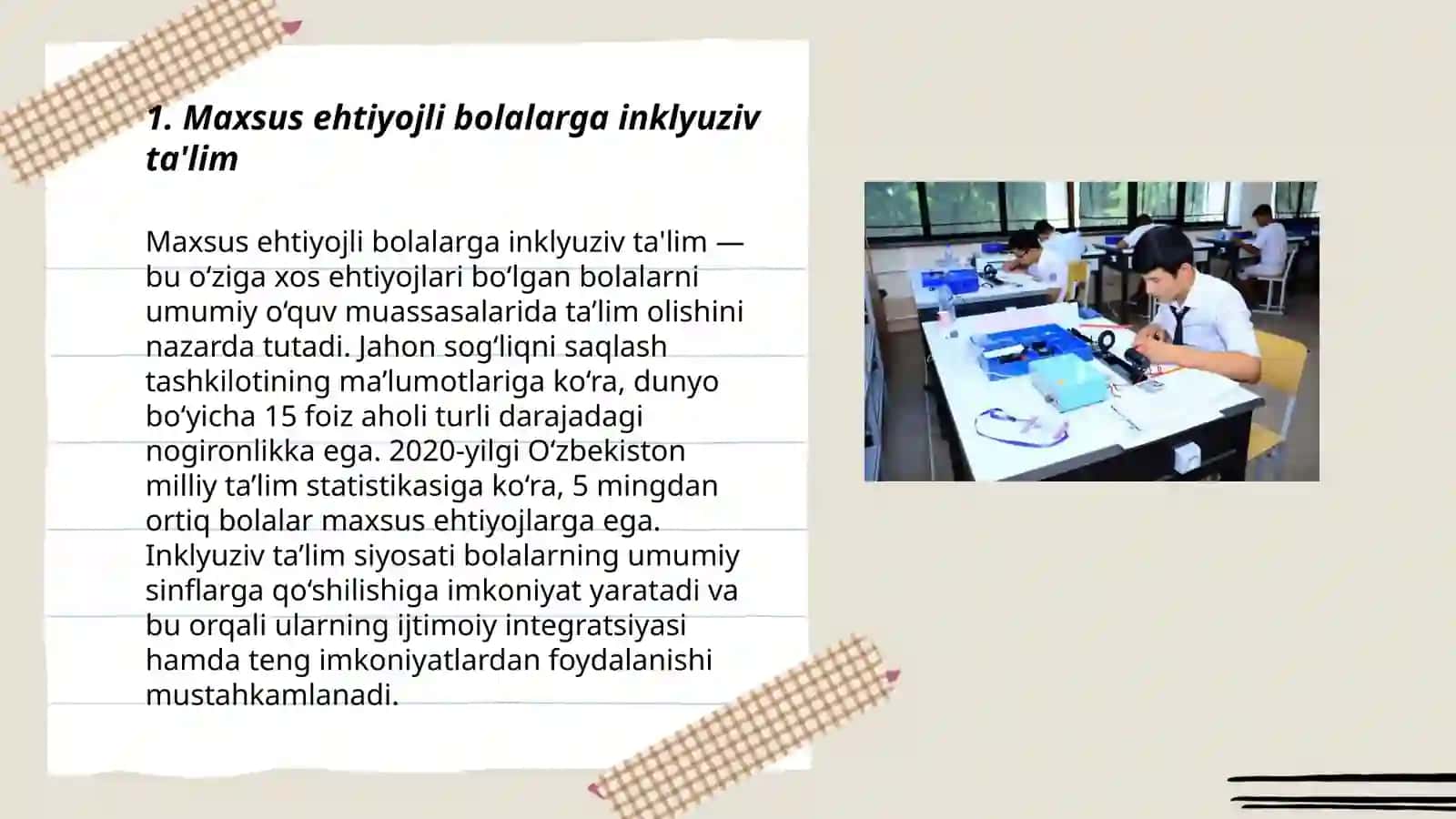 Inklyuziv va birgalikda o'qitish, ularning asosiy farqlarini asoslash 3