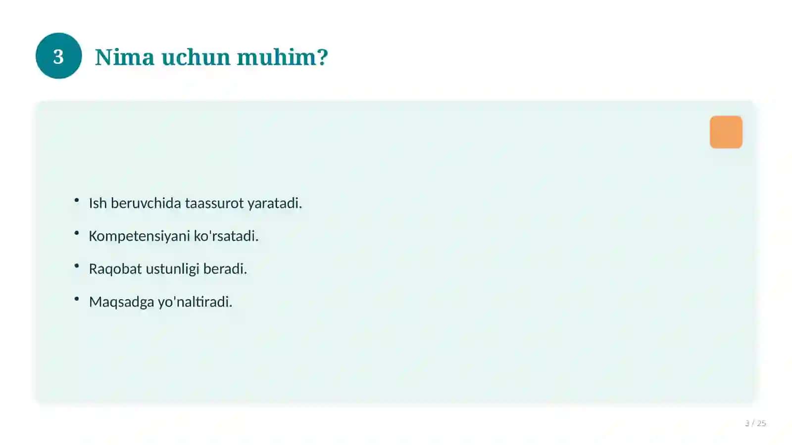 Metodist lavozimi uchun test va suhbat savollari 3