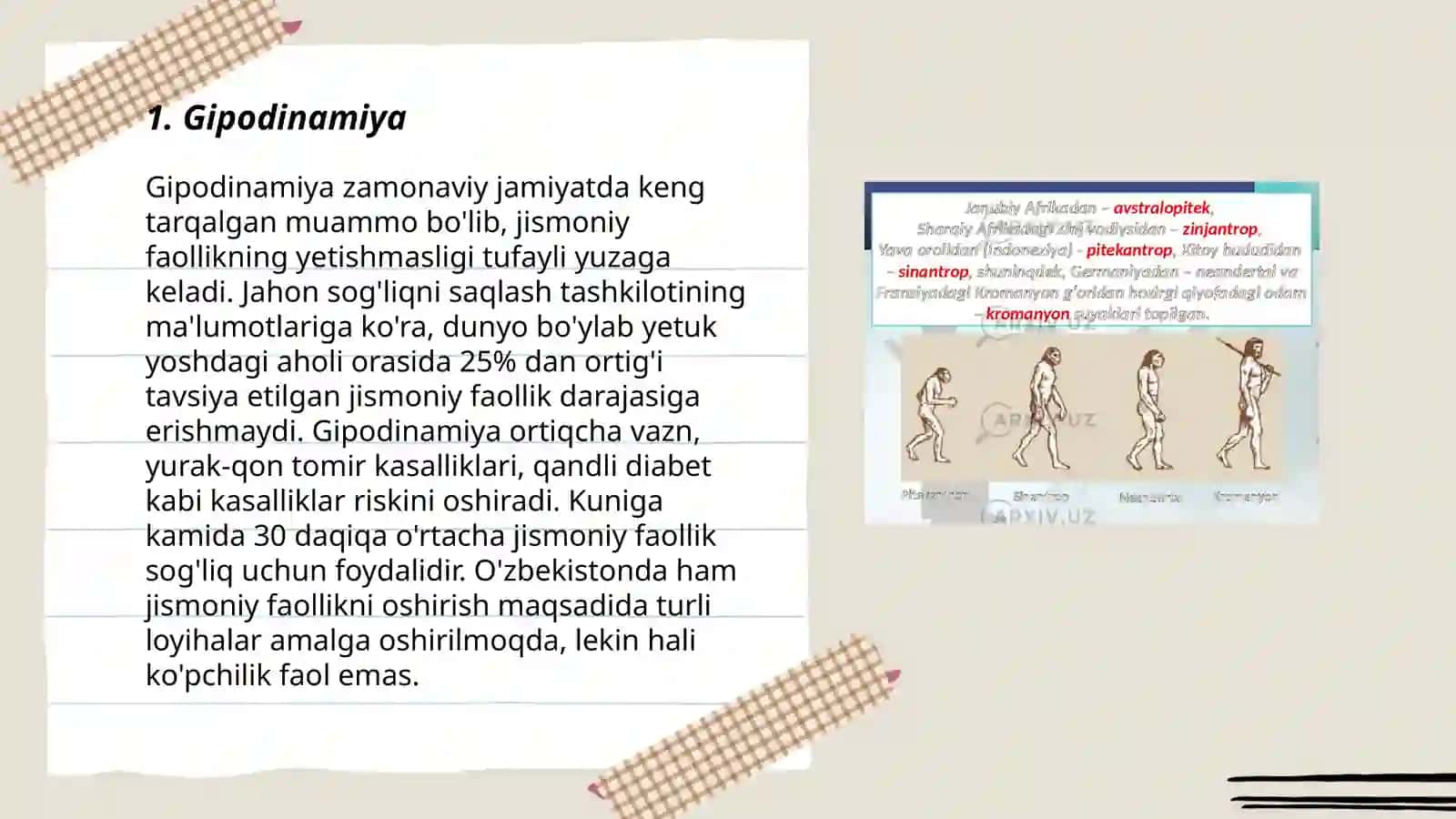 Gipokiniziya yurak qon tomiri tizimi kasallilarining paydo bo'lishidagi asosiy sabablari 3