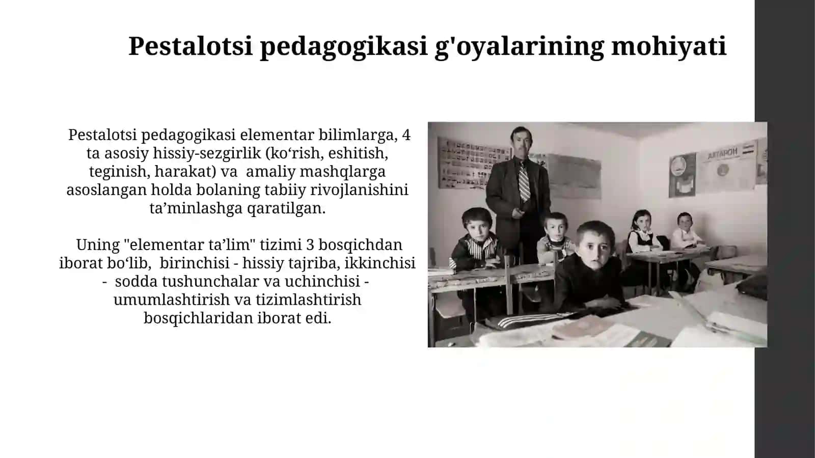 Iogann Genrix Pestalotssining pedagogik ğoyalari 3