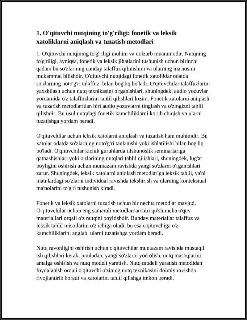 NUTQ TEXNIKASI VA NOTIQLIK MADANIYATI O’QITUVCHI NUTQINING TO’G’RILIGI VA RAVONLIGI ANIQLIGI VA TASIRCHANLIGINI OSHIRISH 3