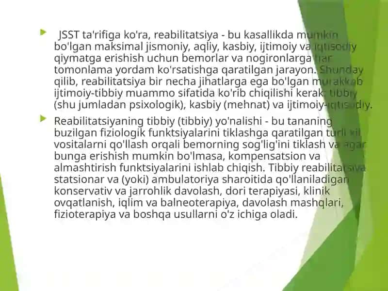 REABILITATSIYA ASOSLARI.SPORT REABILITATSIYASI 3