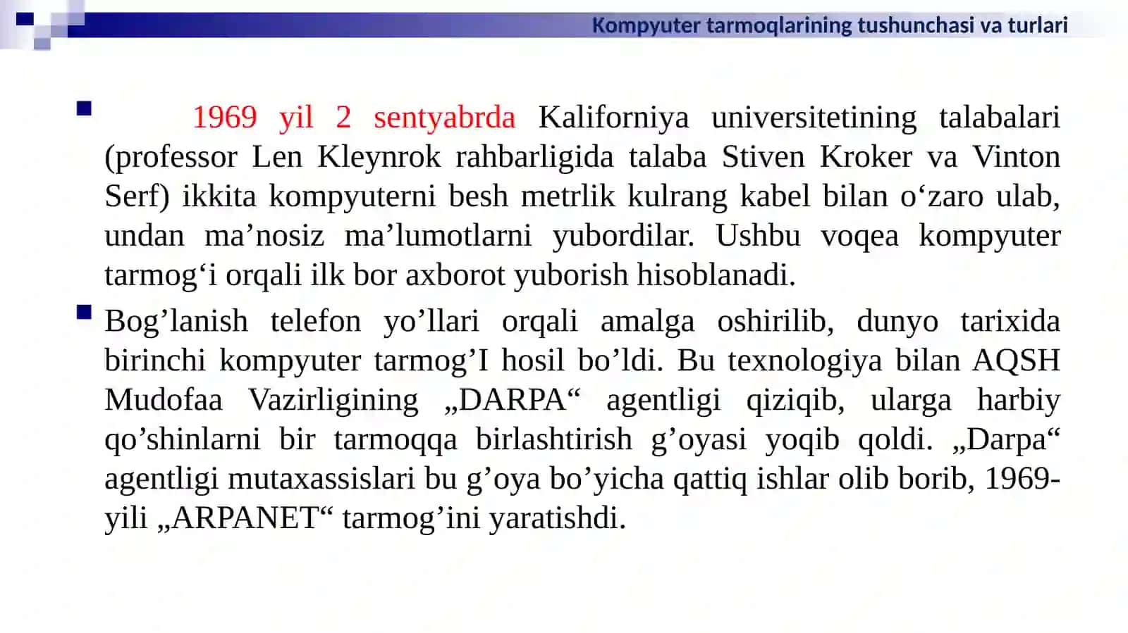 Kompyuter tarmoqlari tushunchasi va turlari 3
