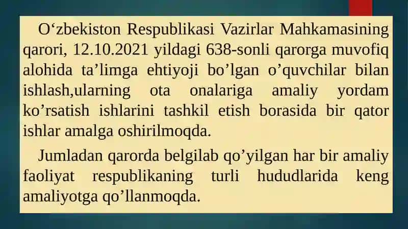 Gospital pedagogikada ota-onalarga  amaliy yordam ko‘rsatuvchi pedagogik xizmat 3