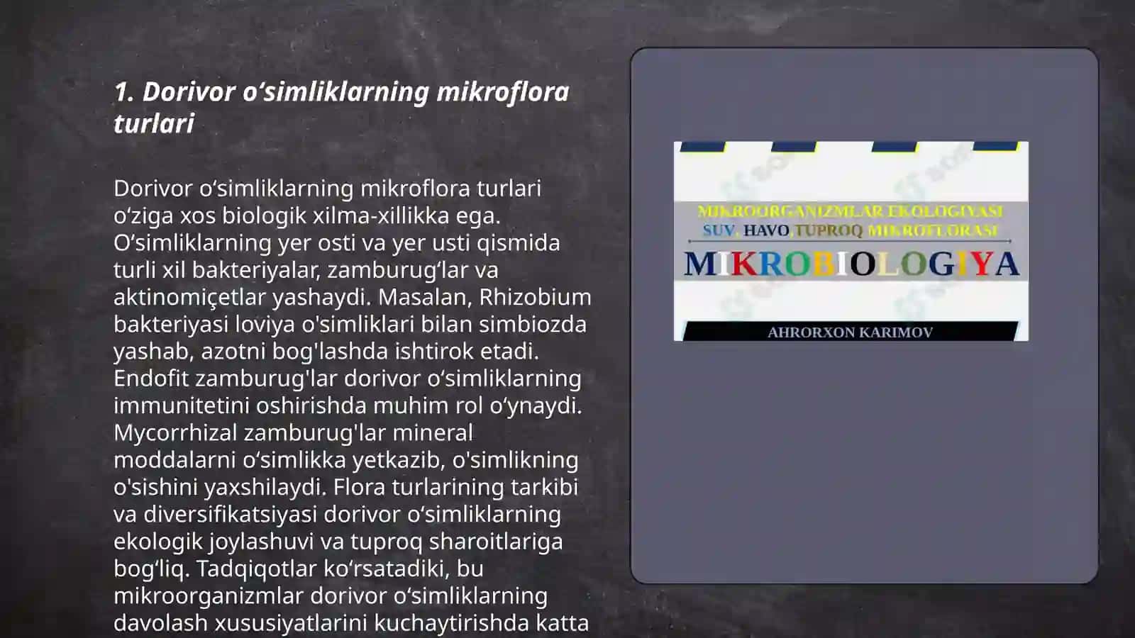 Dorivor oʻsimliklar xomashyosining mikroflorasi 3