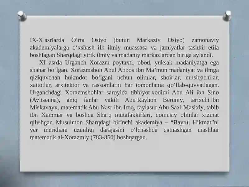 O`zbekistonda ilm –fanning rivojlanishi. 3
