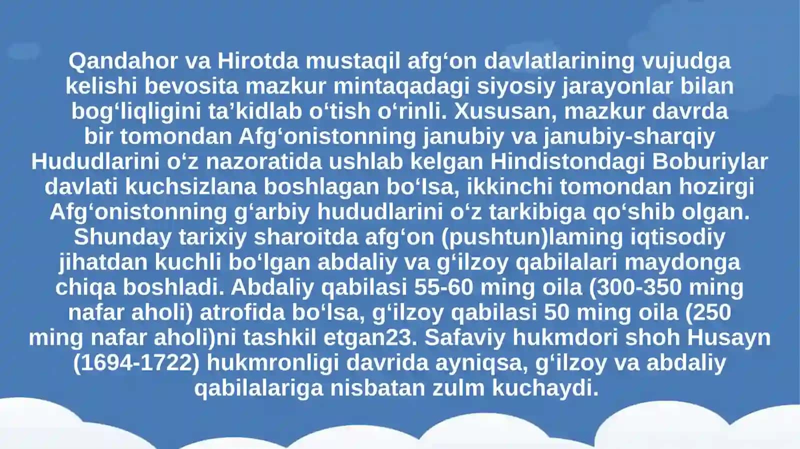 XVIII asrda Afg‘onistonning ijtimoiy-iqtisodiy vaziyat va davlat tuzumi 3