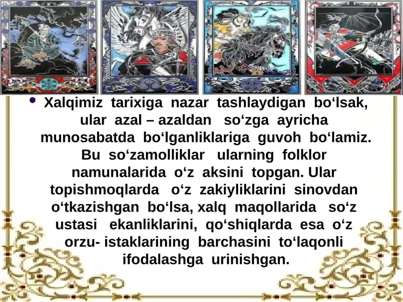 O'ZBEK XALQ MUSIQIY FOLKLOR JANIRLARINING UMUMIY TASNIFI 3
