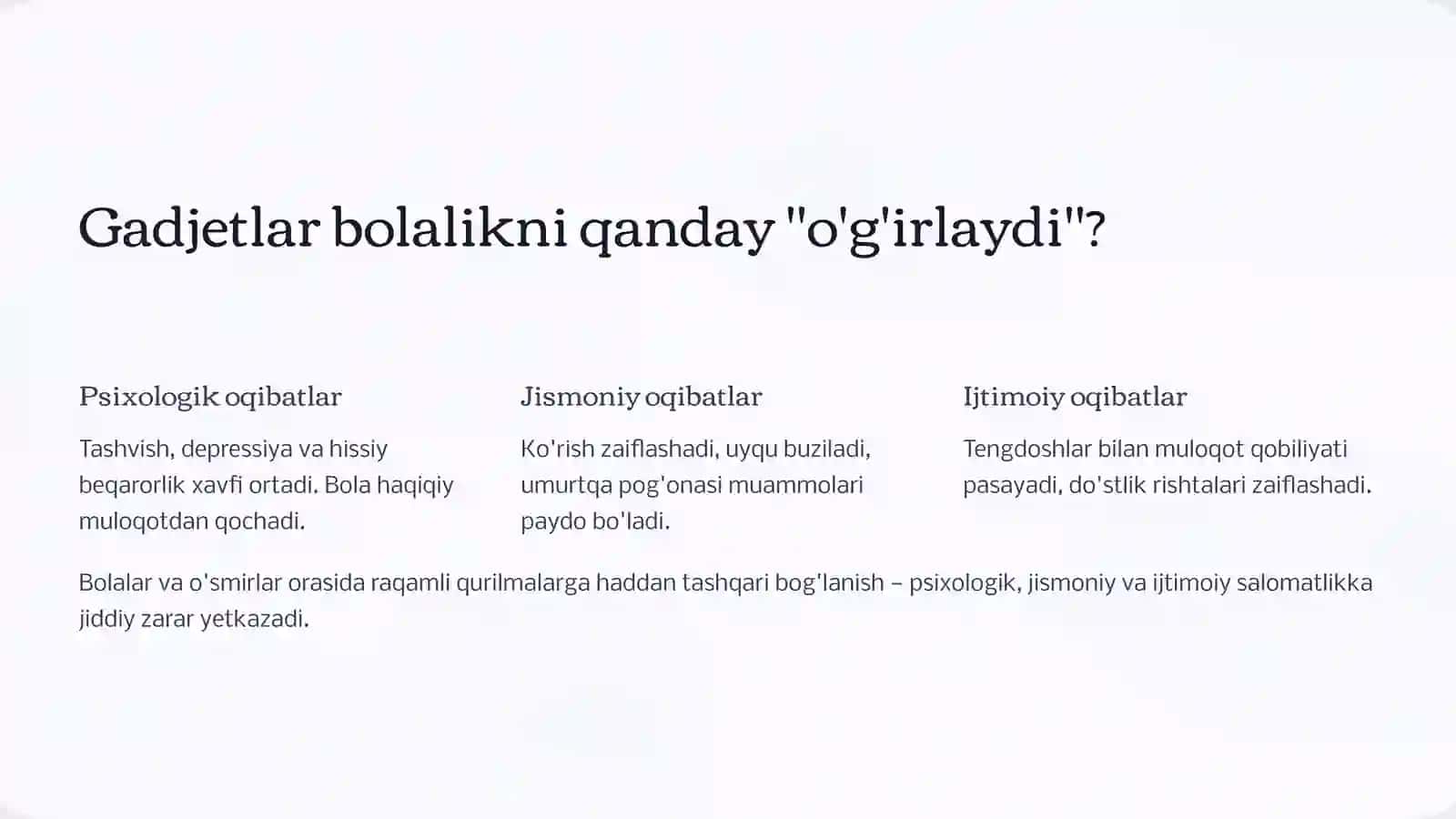 BOLAJONLARNING GADJETLARDAN XAVFSIZ FOYDALANISH KO'NIKMALARINI SHAKLLANTIRISH 3