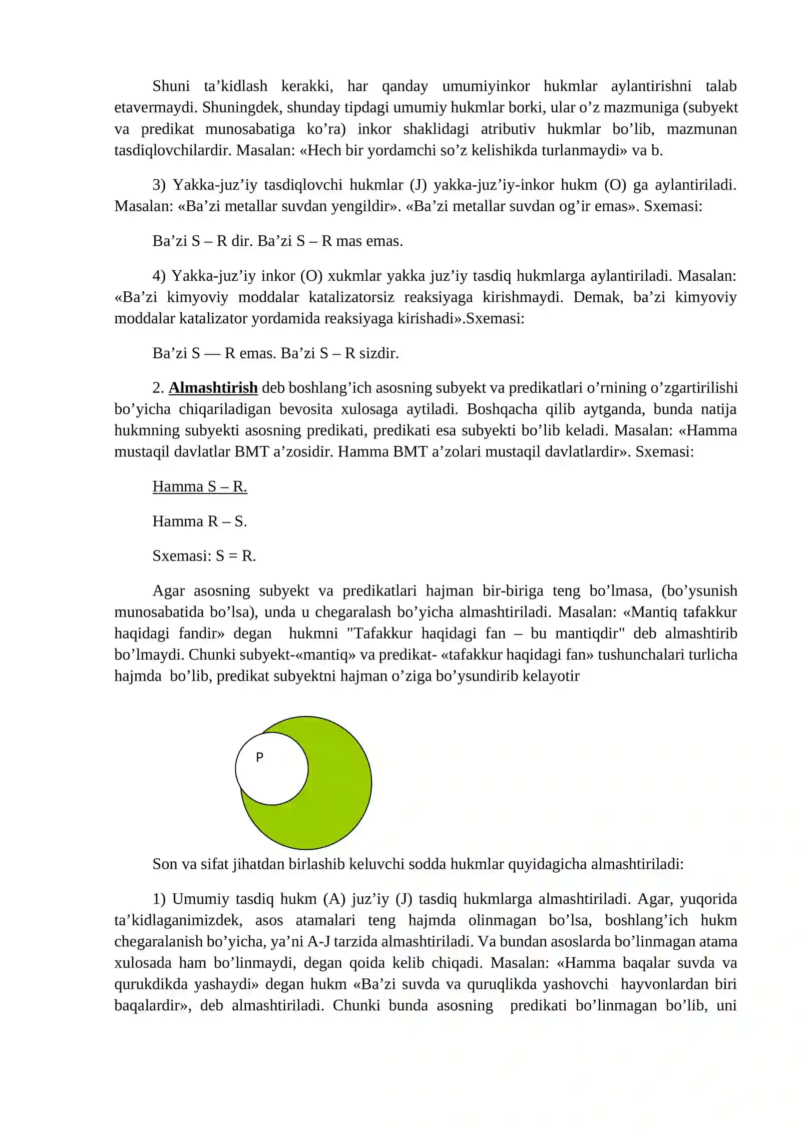 Xulosa chiqarishning umumiy mantiqiy tavsifi 3
