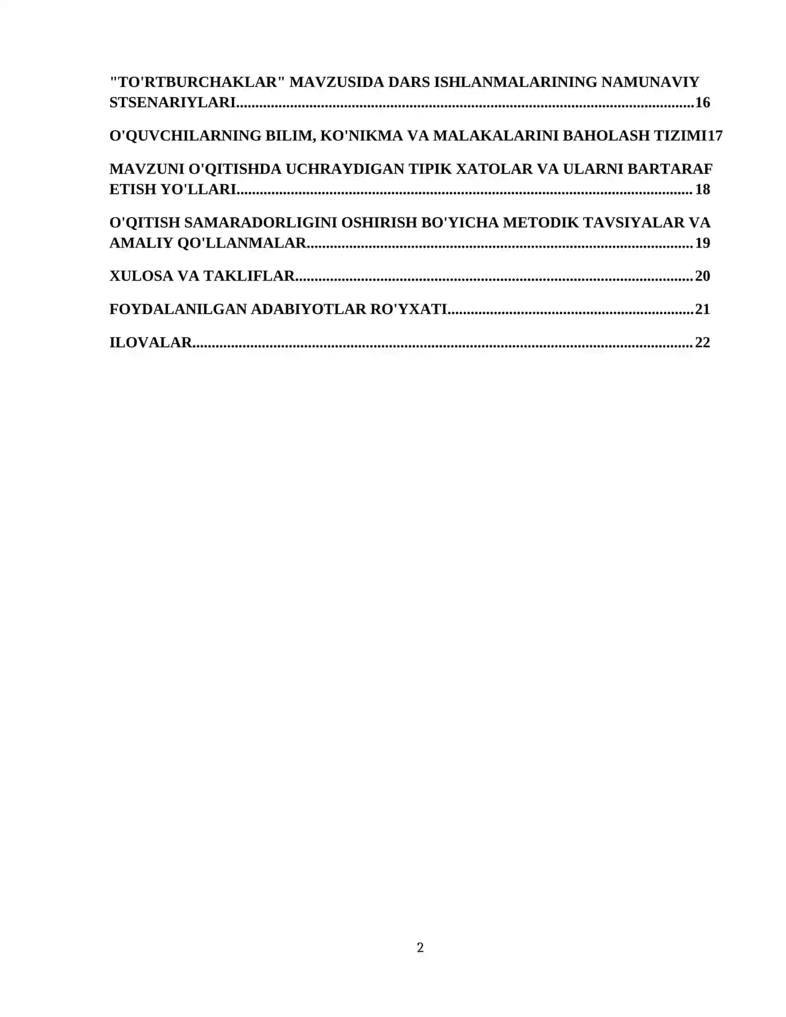Maktabda "To'rtburchaklar" mavzusini o'qitish metodikasi 3