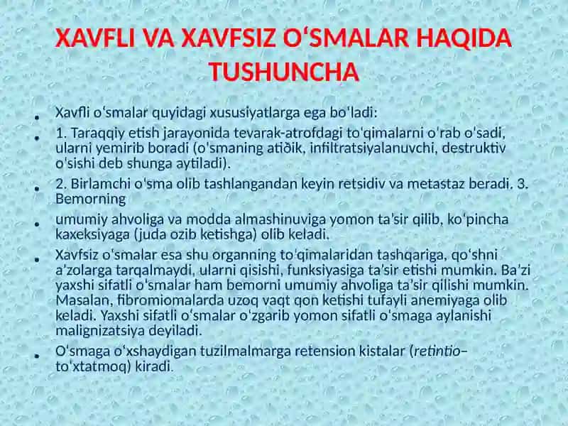 Ayollar jinsiy azolarida o'sma kasalligi. 3