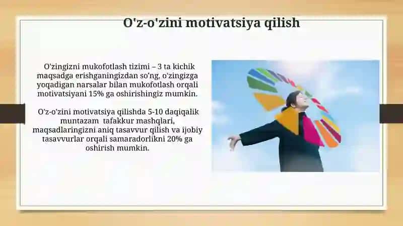 O'z-o'zini motivatsiya qilish 3