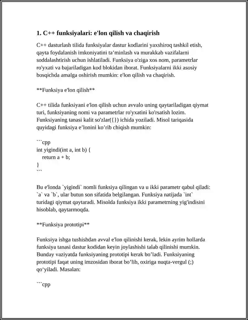 C++ FUNKSIYALAR VA MASSIVLAR 3