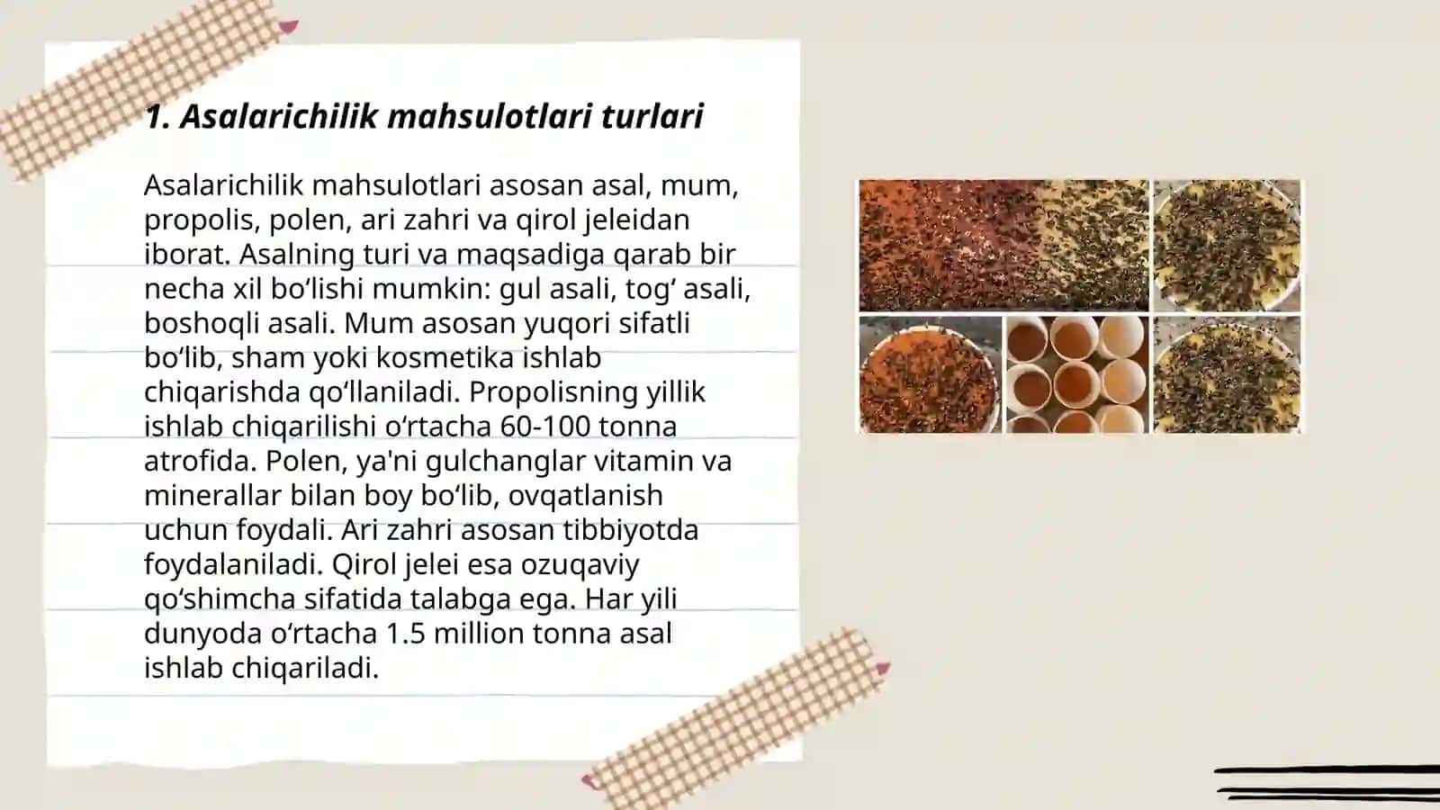 Asalarichilik mahsulotlari klasifikatsyasi 3