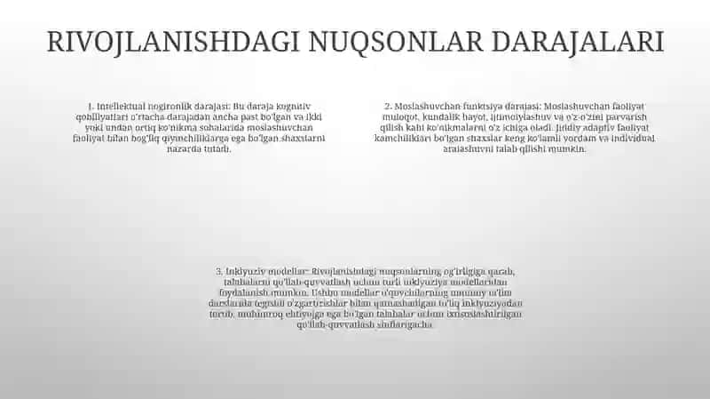 Alohida Yordamga Muhtoj Bolalarda Rivojlanishdagi Nuqsonining Chuqurligi Va Tuzishiga Qarab Inklyuziya Modellarini Tanlash 3