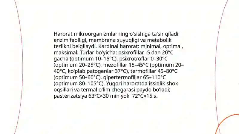 Mikroorganizmlarning o'sishiga ta'sir etuvchi ekologik omillar 3