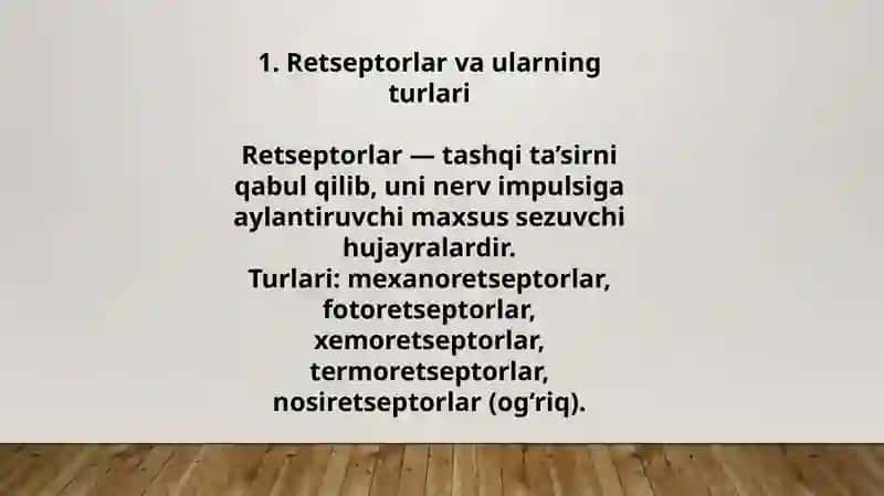 RETSEPTORLARDA INFORMATSION O‘ZGARISHLARNING BIOFIZIKAVIY MEXANIZMLARI.  TA’M VA HID BILISH NAZARIYASINING BIOFIZIK ASOSLARI 3
