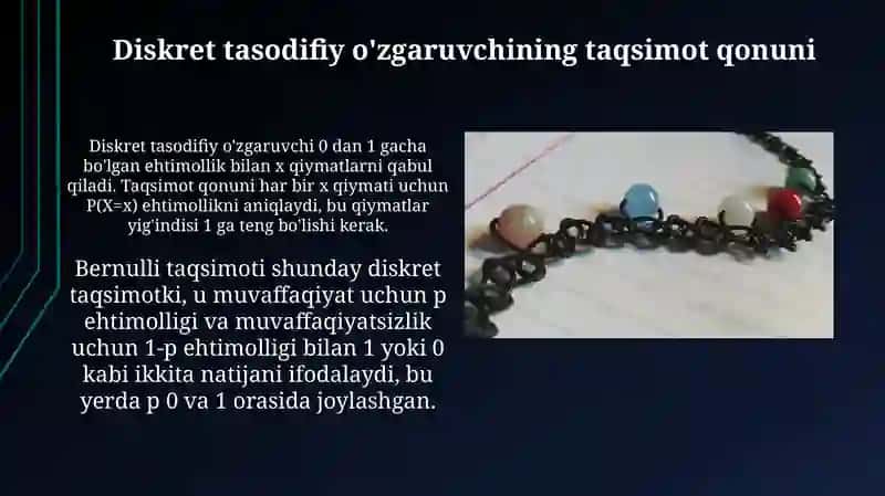 Diskret tasodifiy miqdorning taqsimot qonuni 3