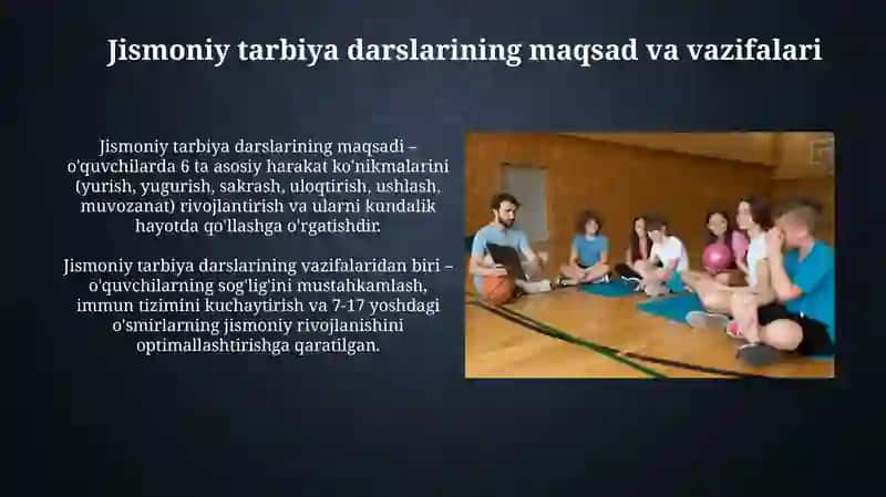 Ta'lim muassasalarida jismoniy tarbiya darslarini tashkil qilish va o'tkazish usullari 3